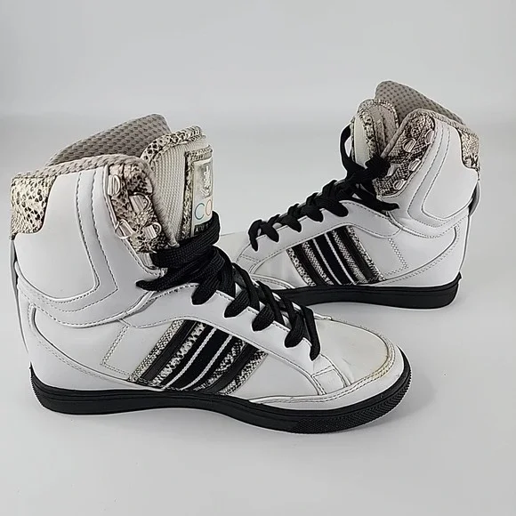 Coogi CW1247 High-Top Sneakers White Black Snakeskin Logo Crest Size 6 - Picture 5 of 10